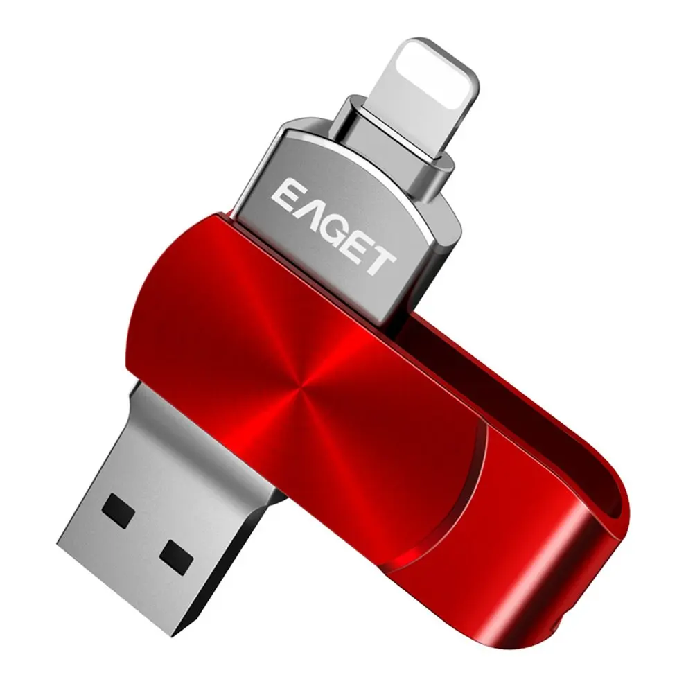 EAGET I66 USB 3,0 OTG 64G 128G металлическая Флешка шифрование флэш-накопитель с отверстием для ключей диск для iPhone PC ноутбук черный красный