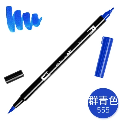 1 шт. TOMBOW AB-T Япония 96 цветов двойная головка художественная кисть ручка маркер Профессиональный водный маркер ручка для рисования - Цвет: 555