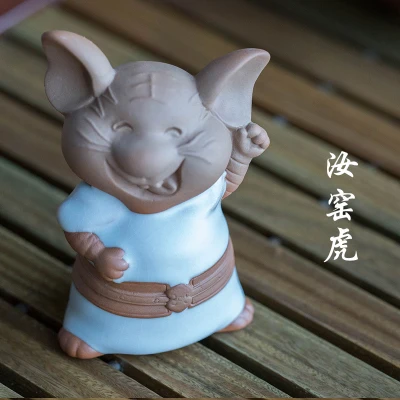 Исин Китайский Знак зодиака Ruyao Фиолетовый Глиняный Чай Домашние животные креативные маленькие украшения ручной работы чайные аксессуары игра вода собака свинья - Цвет: 12