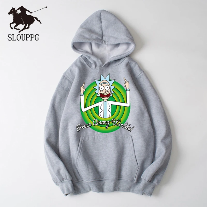 SLOUPPG 2019 осень новый дизайн Рик и Морти мужские толстовки хлопок Забавный принт