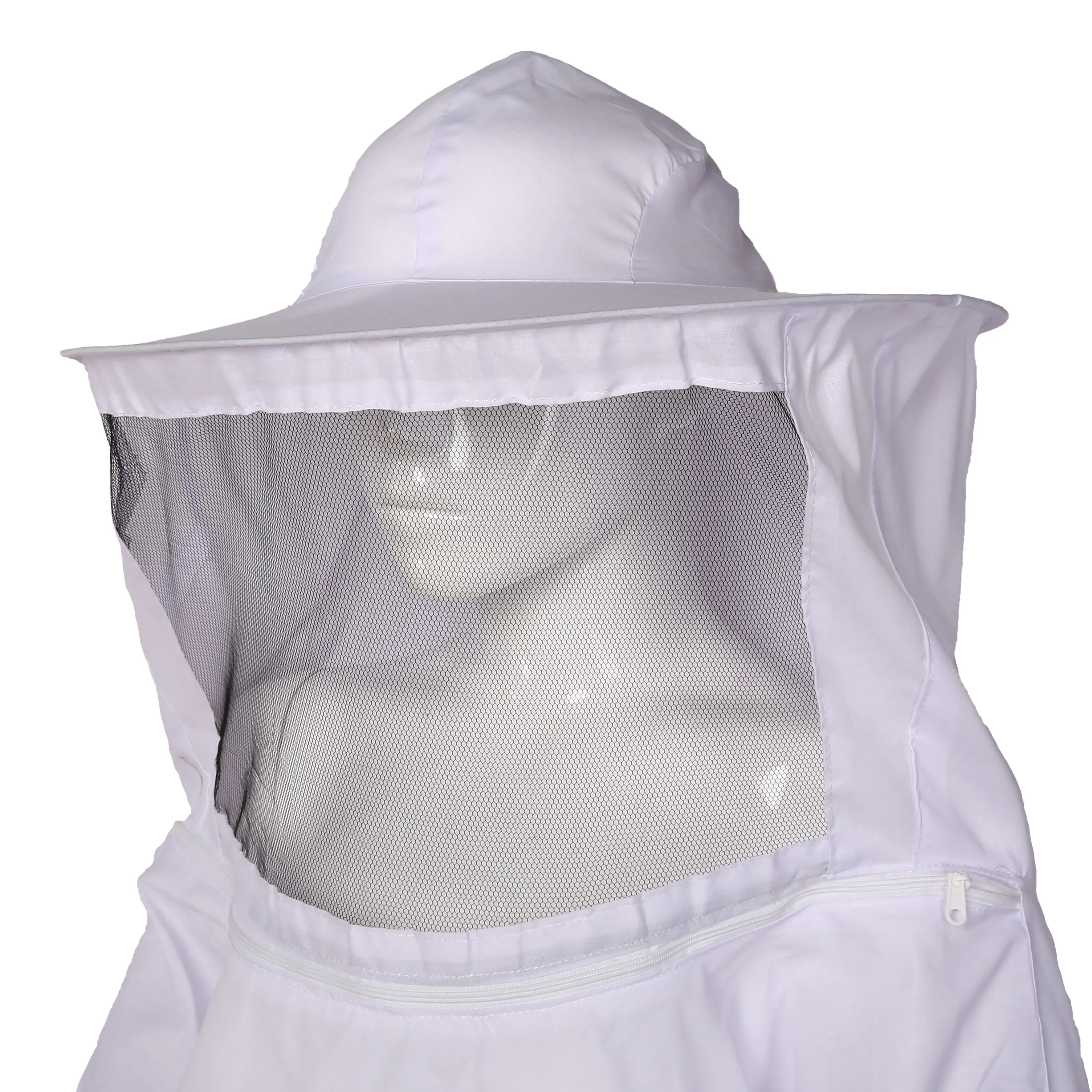 Белый полиэстер Защитный Пчеловодство куртка Veil Костюм Смок оборудование+ 1 пара Пчеловодство длинный рукав перчатки