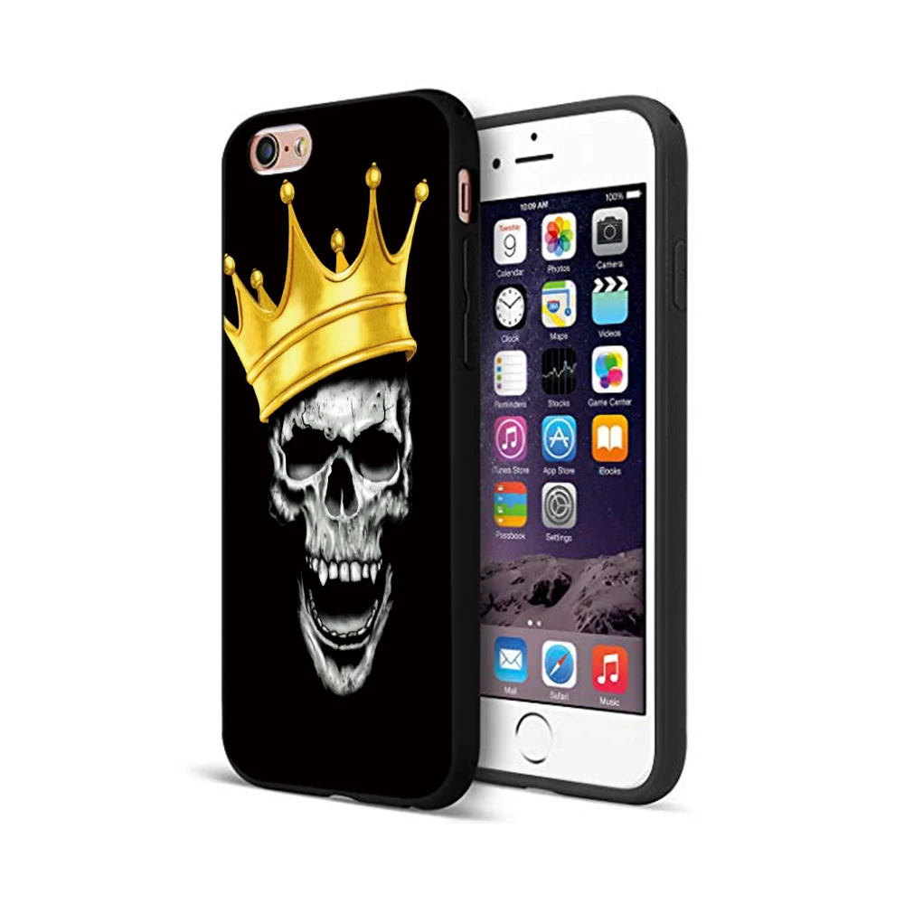 12698 Черный чехол ТПУ для iphone 5 5s se 6 6s 7 8 plus x 10 чехол силиконовый чехол для iphone XR XS 11 pro MAX чехол череп ворона цветок - Цвет: 12698