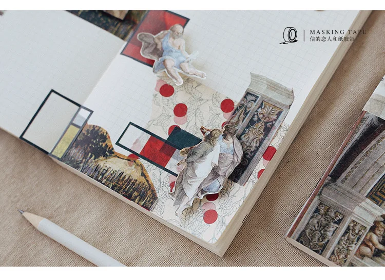 Высота каблука 10 см большой художника Ван Гога/монета/Rafael Hamilton/William Morris лента для декорации Washi DIY планировщик дневник в стиле Скрапбукинг изоляционная лента школа