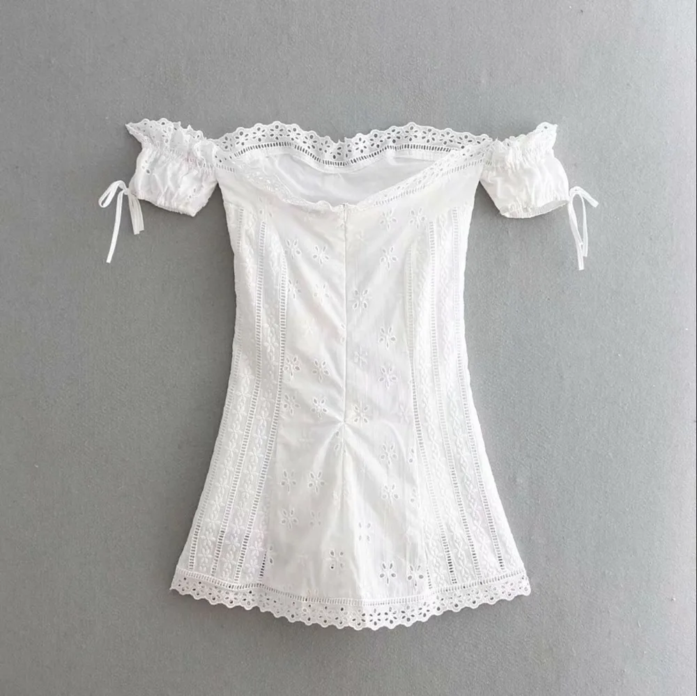 Celebrity Bodycon White Dress Top Quality Lace Slash Neck Night Club Fashion Elegant Party Dresses Mini | Женская одежда