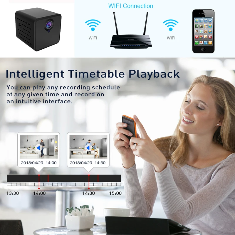 12 часов работы невидимый ночного видения 1080P Wifi мини камера обнаружения движения