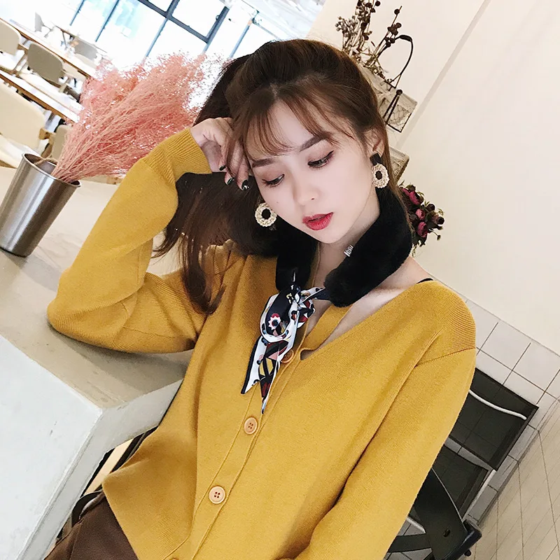 Шарф женский модный брендовый маленький с шелковой шеей осенний 2019|Женские