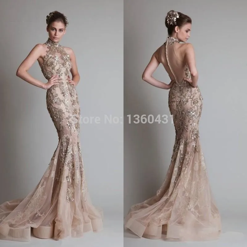 88New Fashion exquisite high evening gowns mermaid zipper dress appliques tulle dresses 2014 vestido longo | Свадьбы и торжества