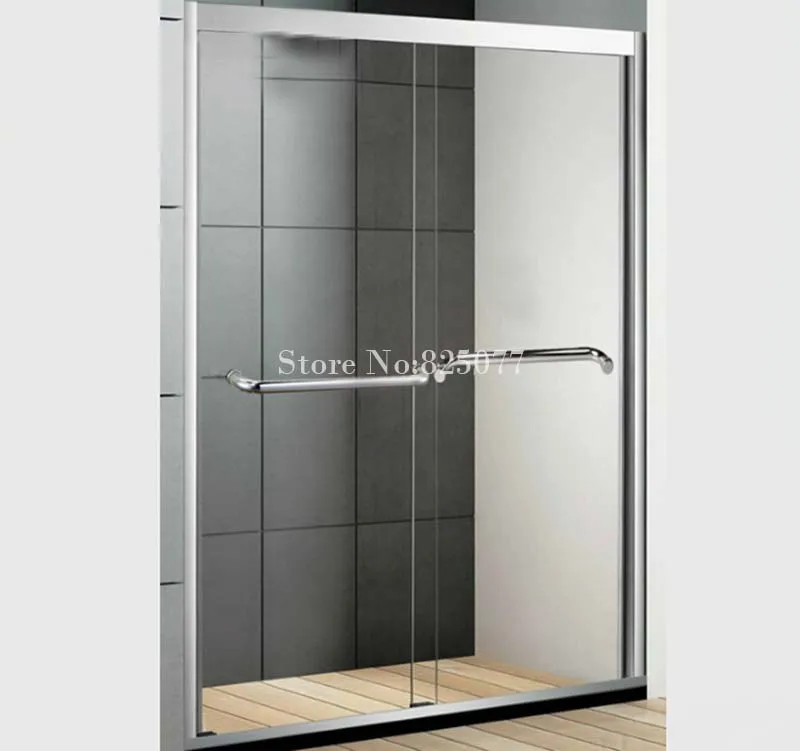 Бесплатная доставка Безрамная душевая дверь матовый/матовый + зеркало/золотая