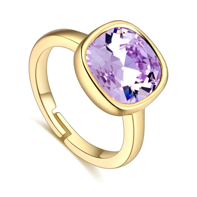 ANNGILL женский овальное кольцо Модные золотистые кристаллы от Swarovski ювелирные