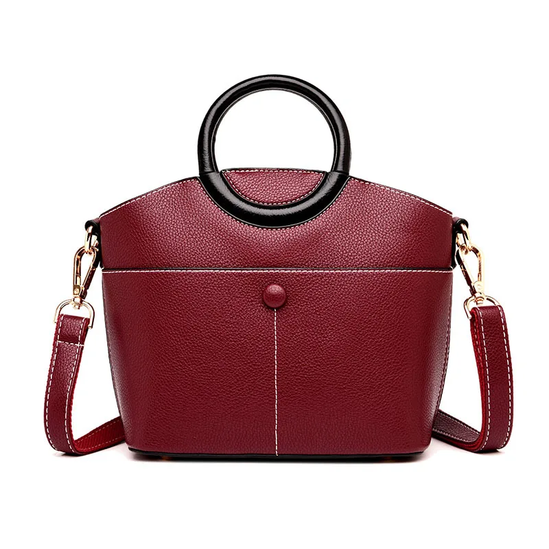Высокое качество модные простые плеча CrossBody сумки Для женщин Натуральная кожаные сумочки основа сумка Для женщин сумки
