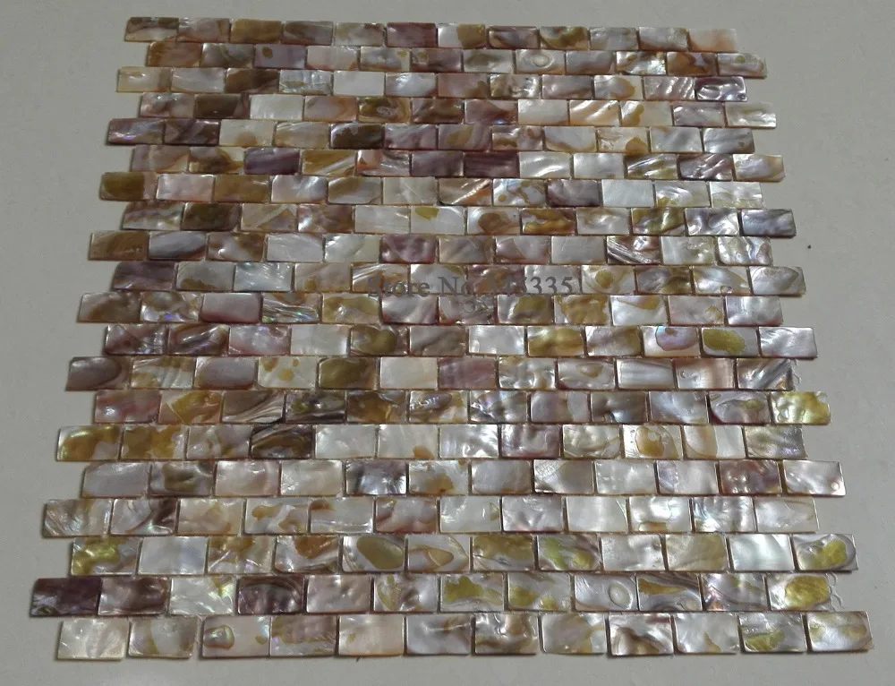 Натуральная красочная кирпичная ракушка мозаичная плитка перламутровая