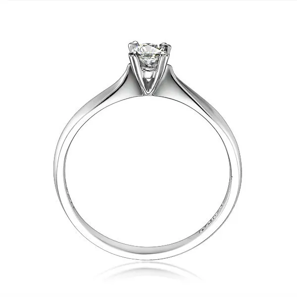 Кольцо обручальное круглое из белого золота 18 К с бриллиантами 0 15 карат|engagement