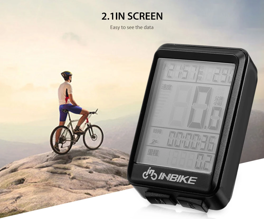 INBIKE непромокаемый Велосипедный компьютер Спидометр измеряемая температура Секундомер Велосипедный компьютер легкий