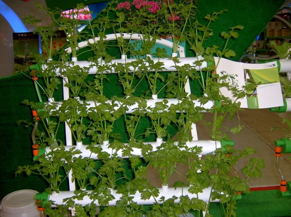 Система гидропоники DIY NFT с 72 штуками сетчатых чашек. Система питательной пленки (NFT) для растений на пластиковых трубах в горшке для рассады.