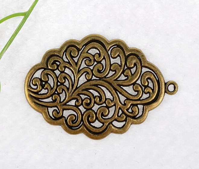 Винтажные Бронзовые Подвески с полыми листьями подвеска для изготовления