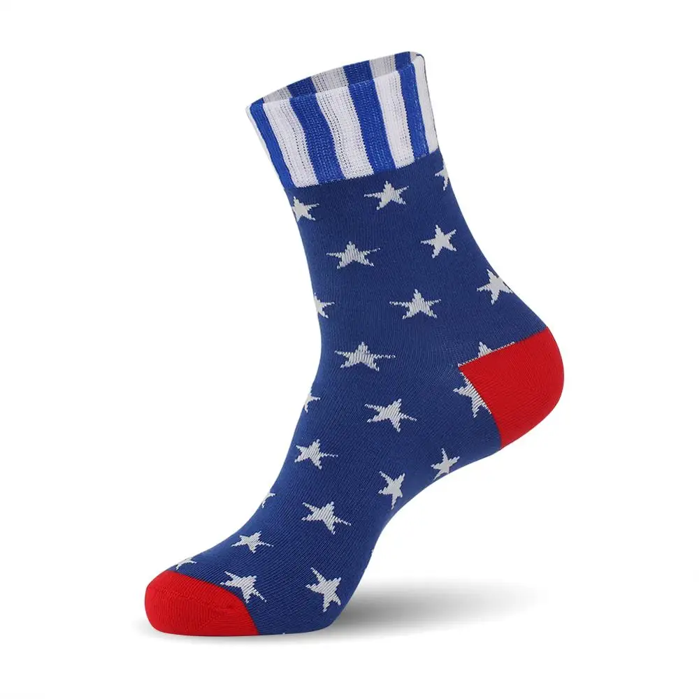

Men socks cotton man stripped and star colorful crew sock slippers Plus size (EU 39-46) (US 7.0-12.0) 6pairs/lot Langsha