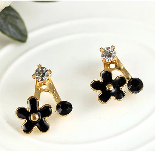 Лидер продаж 2016 года с эмалированными цветами Украшенные стразами Серьги модные