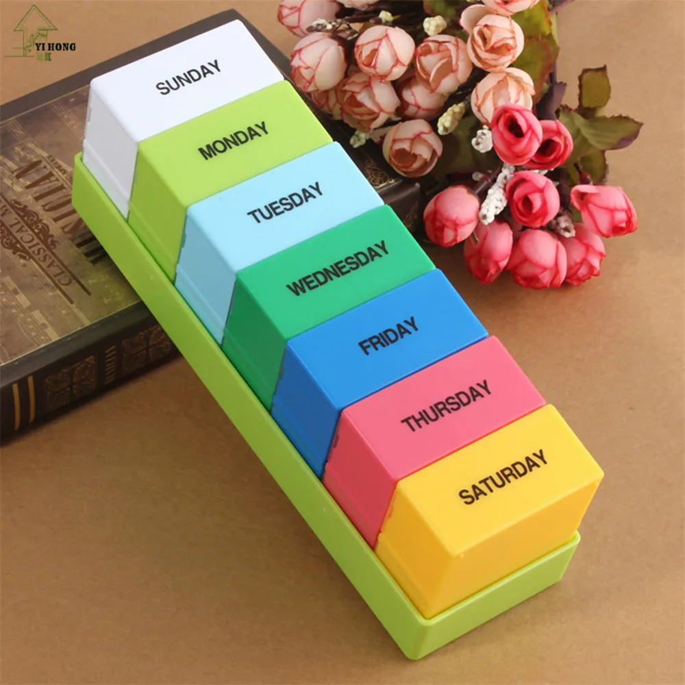 YI HONG новый бренд мини неделю 7 дней хранение лекарств таблеток медикаментов