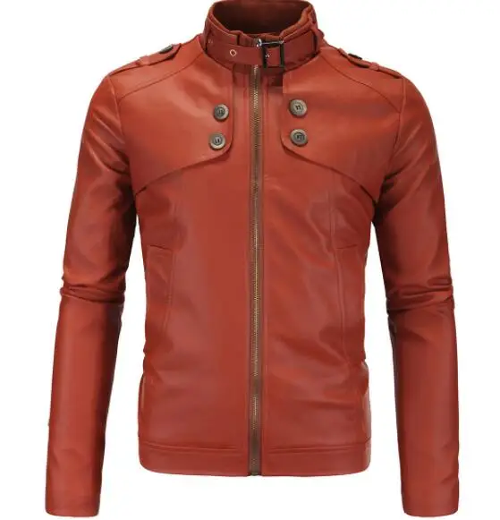 XY248 Brown Новая мотоциклетная куртка из искусственной кожи мужские винтажные Ретро мото искусственная Панк кожаные куртки одежда для мотоцикла пальто приталенный Размер M-4XL - Цвет: XY248 Brown
