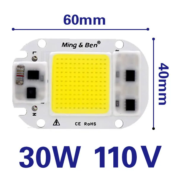 5 шт. светодиодный COB бисер Smart IC не нужен драйвер 50 Вт 30 Вт 20 Вт AC 220 В 110 В вход Высокий люмен светодиодный чип для DIY светодиодный прожектор - Испускаемый цвет: 30W 110V 5pcs