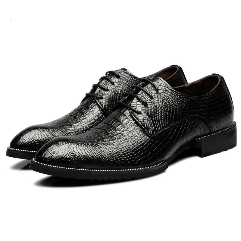 Luxury Brand Men Flats Business Dress Shoes Genuine Leather Oxfords Derby Brogue Fashion Classic Wedding 2.5 | Обувь