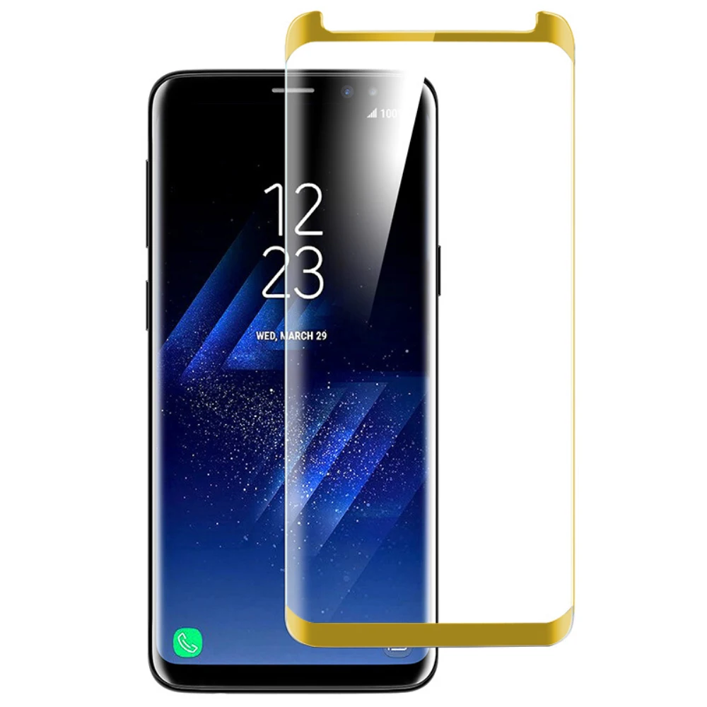 Gold 3D Защитное стекло для экрана для samsung Galaxy S8 S9 Plus, полное покрытие, изогнутое закаленное стекло, пленка для samsung Galaxy s9 - Цвет: Gold