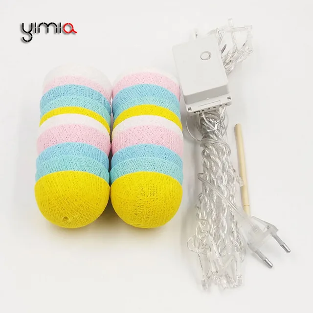 EU 5M 20 Leds YIMIA DIY 20 шт./компл. ватным тампоном светодиодный гирлянда Рождественский гирлянды для дома Свадебная вечеринка украшения освещение напольный светильник - Испускаемый цвет: EU 5M 20 Leds