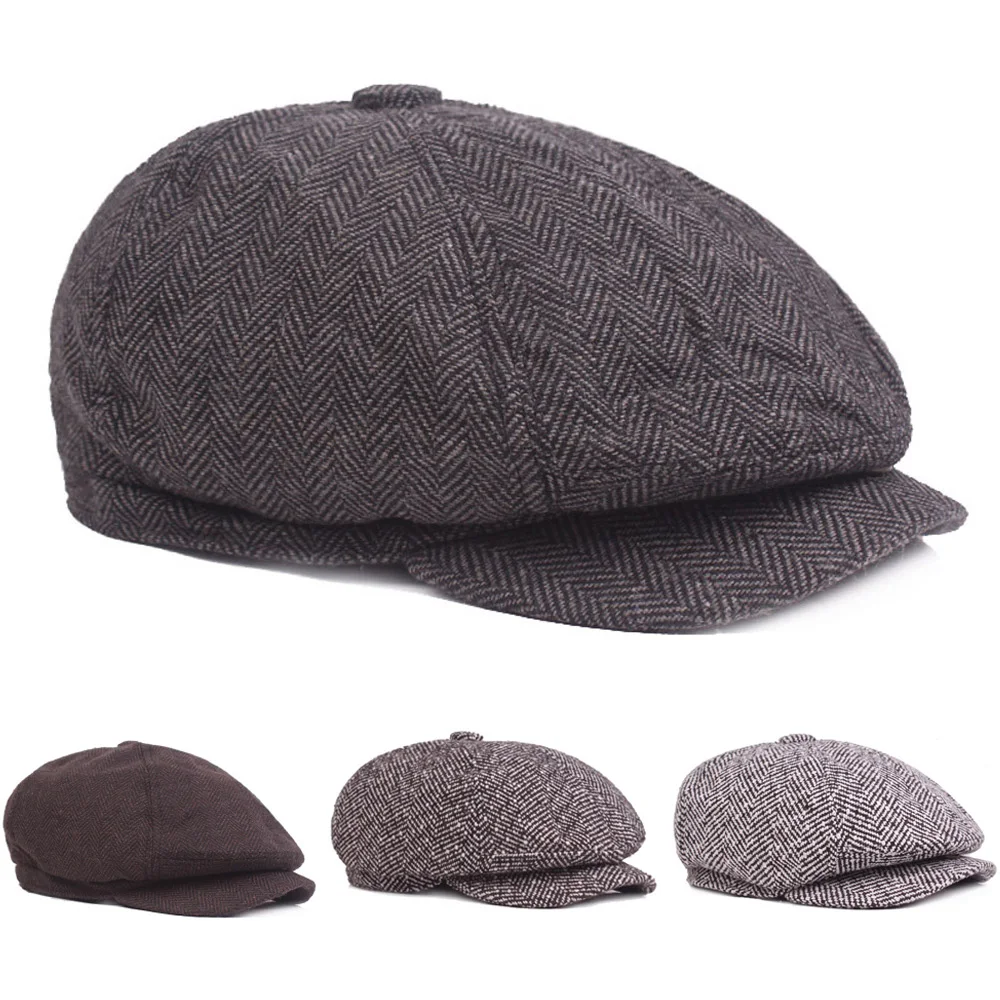 

Men’s Winter Knitted Hat Casual Driving Golf Beret Caps Warm Octagonal Hats HATCS0369