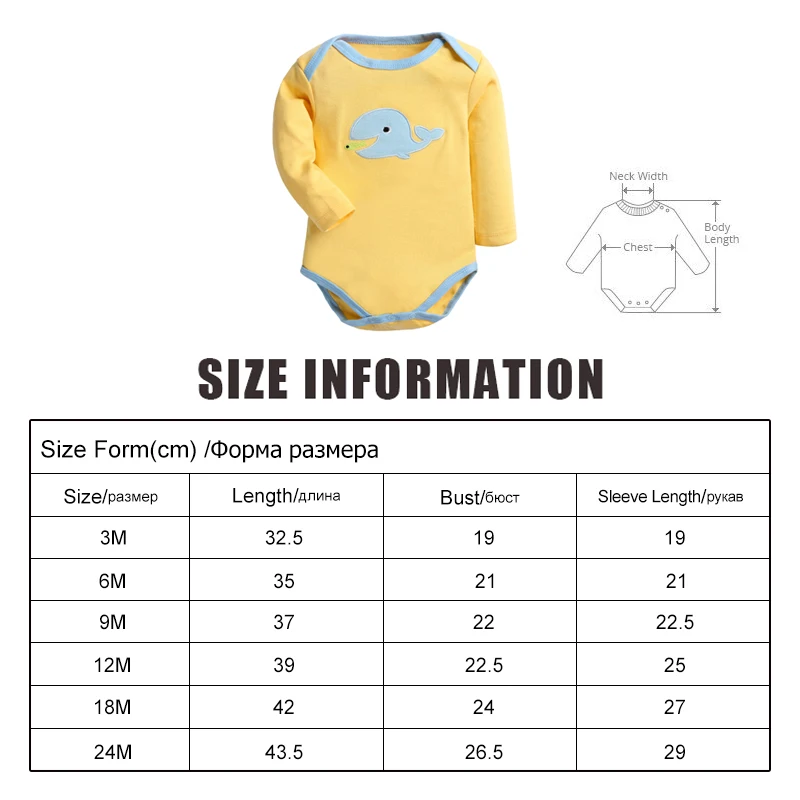 1 PC Bayi Katun Bodysuit Bayi Baru Lahir Jumpsuit Bayi Anak Laki-laki Gadis Kostum Bayi Piyama Pakaian Balita Overall Pakaian Lengan Panjang