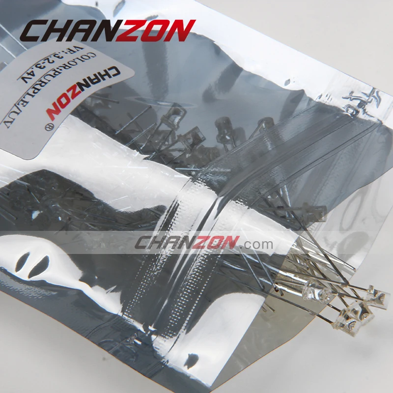 CHANZON 100 шт. Прозрачный 3 мм УФ фиолетовый плоский верх Ультрафиолетовый 395нм 400нм