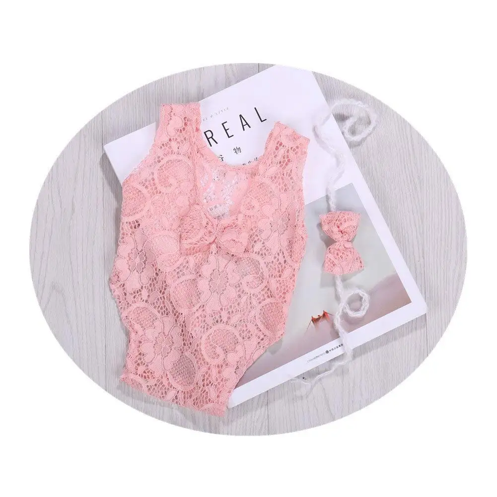 Боди с кружевным бантом для девочек новорожденных | Детская одежда и обувь