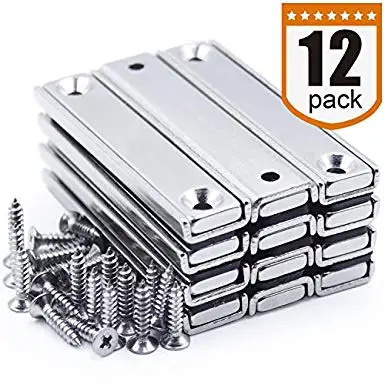 

Strong Neodymium Rectangular Pot Magnets with Counter Bore, Countersunk Hole Magnets with Mounting Screws,Hook Set