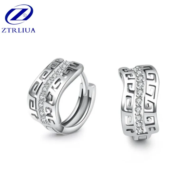 

New Arrival High-quality Hollow 925 Sterling Silver Jewelry Crystal Pattern Personality Female Gift Dangle Earrings SE353