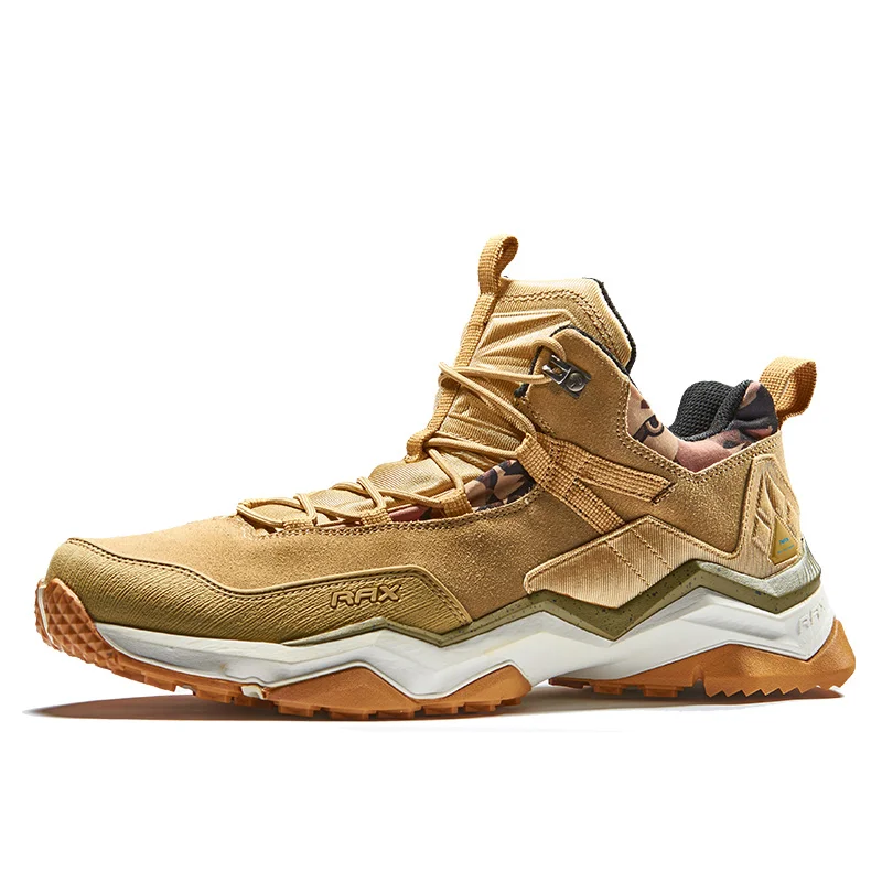 light khaki 417 RAX Мужская водонепроницаемая походная обувь для улицы мульти-террианские Горные Скалолазание треккинговые кроссовки мужские легкие кожаные - Цвет: light khaki 417