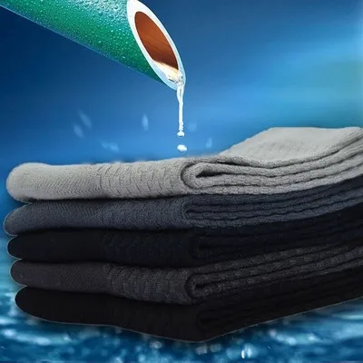 New casual business men's bamboo fiber socks antibacterial deodorant breathable long 5 pairs / many | Мужская одежда