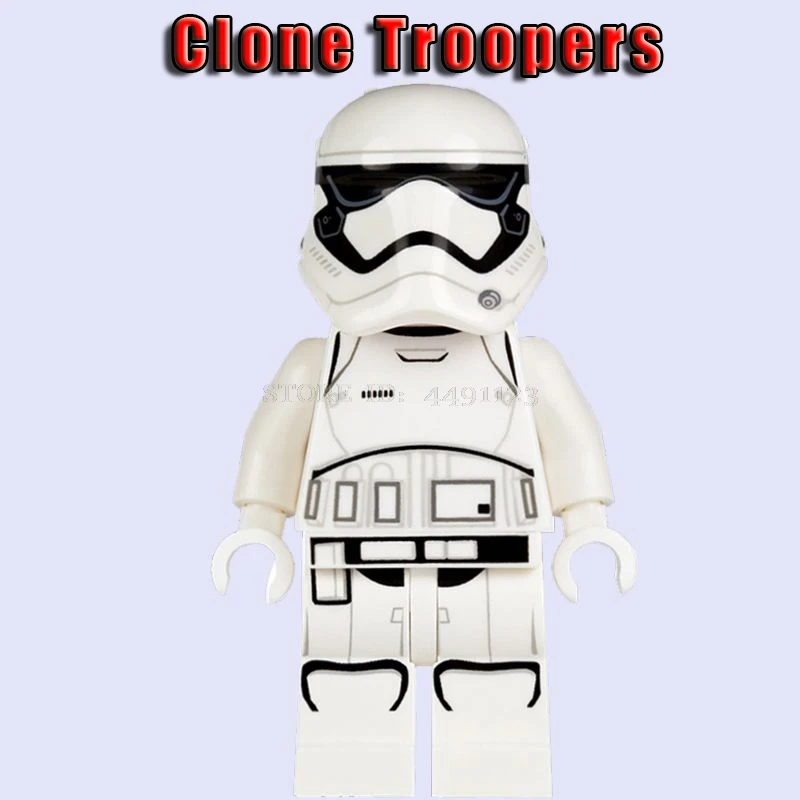 Clone Troopers Кубики на тему фильмов игрушки клонированные солдатики Звездные войны наборы солдат охраны армии Дарт Вейдер Скайуокер Рей R2D2 C3PO Блок Игрушка Звездные войны фигурка - Цвет: Clone Troopers