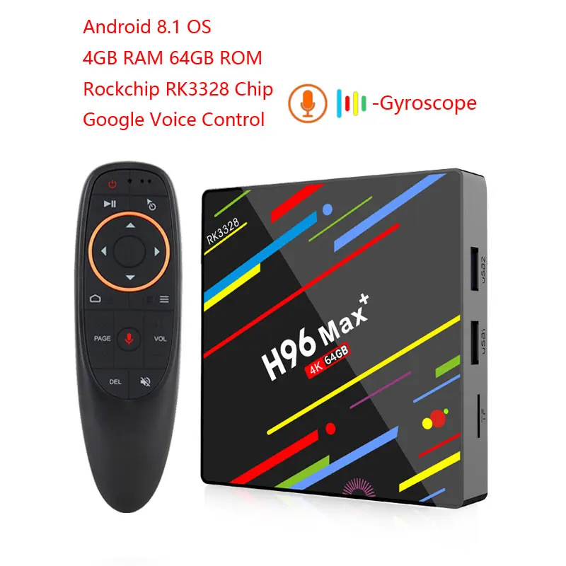 H96 Max Plus Android 8,1 ТВ-бокс RK3328 4 Гб 64 Гб 1080 p H.265 4 k 3D Google Youtube WiFi HDR10 Интеллектуальный Android tv Box H96 - Цвет: 4GB 64GB TV BOX G10S