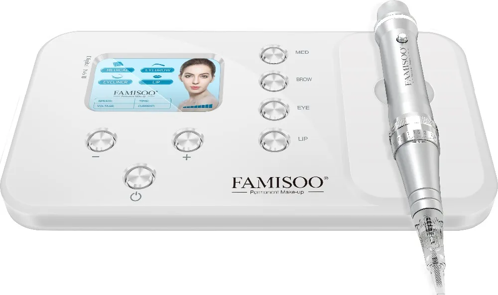 Famisoo цифровая Перманентная ручка для макияжа микроблейдинг машина роторная