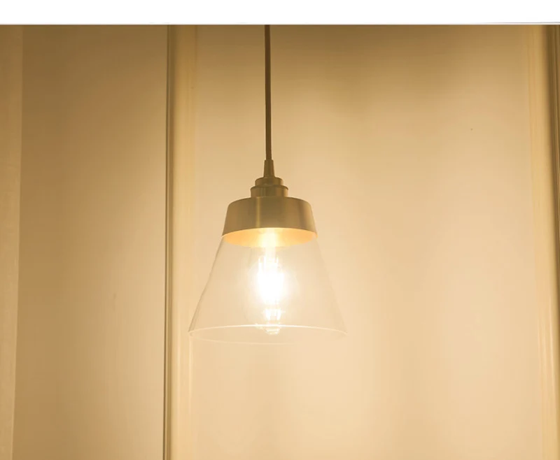 Glass Pendant Light Nordic Pendant Lamp Edison Pendant Light Brass Creative Minimalist E27 Lighting Lampshade For Restaurant