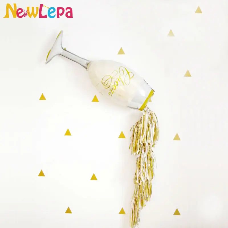 Новогодний золотой флакон с кисточками фольгированный шар девичник декор для