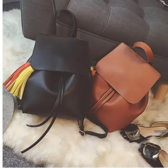 Рюкзаки женщин Кожа Кисточкой Колледж Ежедневно Рюкзак Школьные Сумки Для