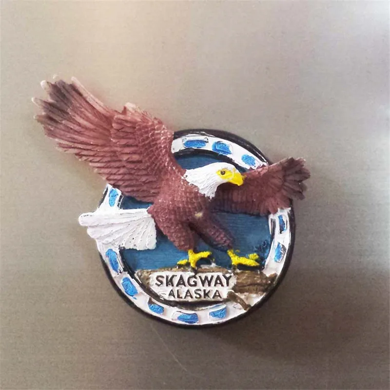Аляска орлы рисунок на холодильник стикер креативный США пейзаж магниты