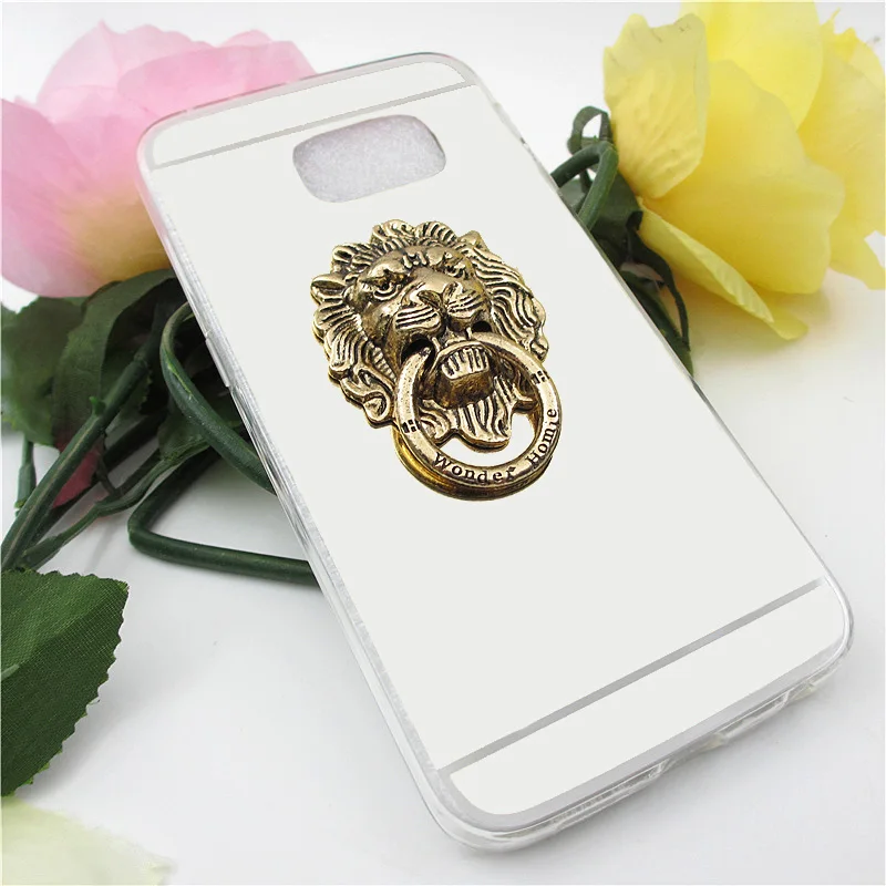 Металлический 3D чехол YRFF с изображением головы льва и кольца на палец для