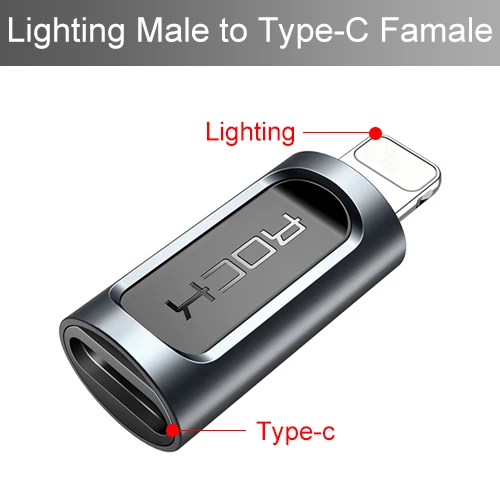 Lighting to Type C Адаптер типа C до 3,5 мм для освещения Micro USB C OTG для USB-C до 3,5 мм Jack аудио конвертеры mini type-C Male to Micro Famale - Цвет: Lighting to Type C