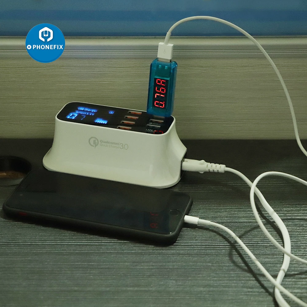 PHONEFIX новинка ЖК дисплей USB порт выход ток Цифровое зарядное устройство тестер