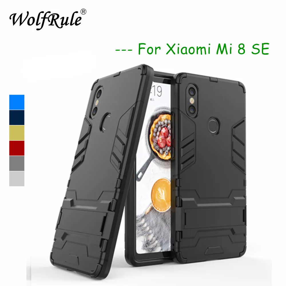 

Case For Xiaomi Mi 8 SE Cover Rubber + Hard Plastic Kickstand Back Case For Xiaomi Mi 8 SE Phone Fundas For Xiaomi Mi8 SE Shell