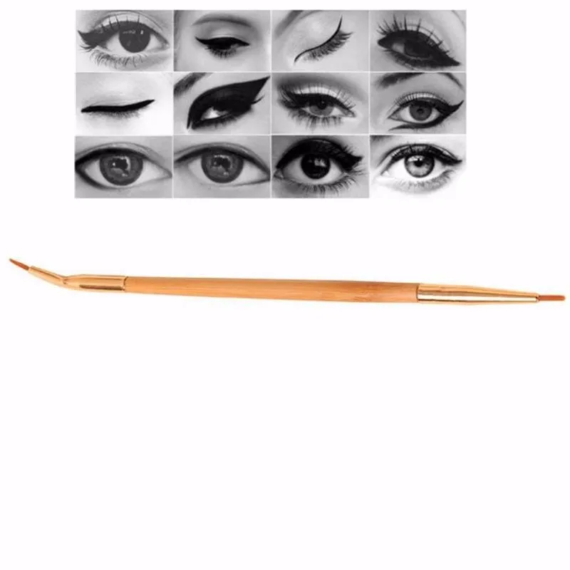 SAIANTTH Double eyeliner brush + lip makeup brushes bending dual beauty tools nature bamboo handle pincel maquiagem | Красота и