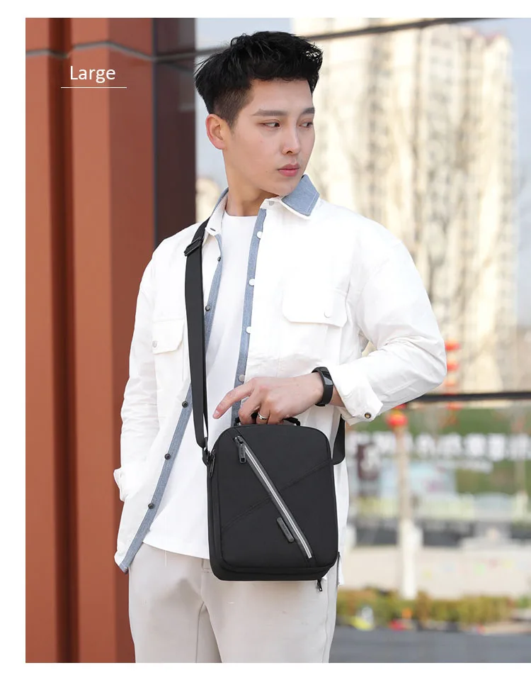 

2019 New Men's Small Short Trip Shoulder Bag Waterproof Nylon Casual Crossbody Bags For Men Black Flap Purses And Handbags