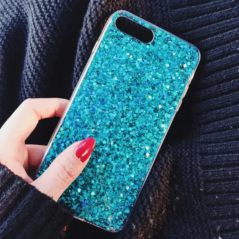Coque For iPhone 7plus TPU Silicon Case For iPhone 5 5S SE 6 6S 7 8 Plus Cover For iPhone 11 Pro XR X XS Max Bling Glitter Funda