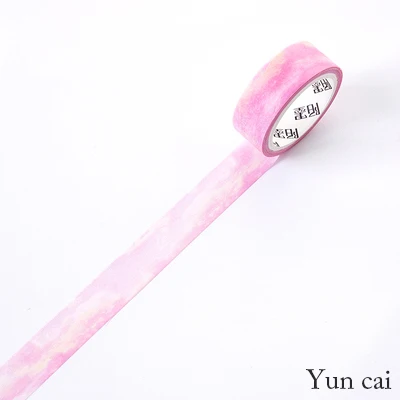 yun cai 15 мм* 5 м природа васи лента креативный Небесный ветер прозрачная Маскировочная Лента Скрапбукинг Декор Наклейка для дневника школы пуля журнал - Цвет: yun cai